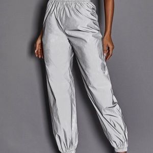 Silver reflective jogger pants